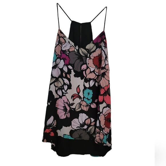 Express Barcelona Halter Cami Reversible Top Black/ Floral - Picture 2 of 6